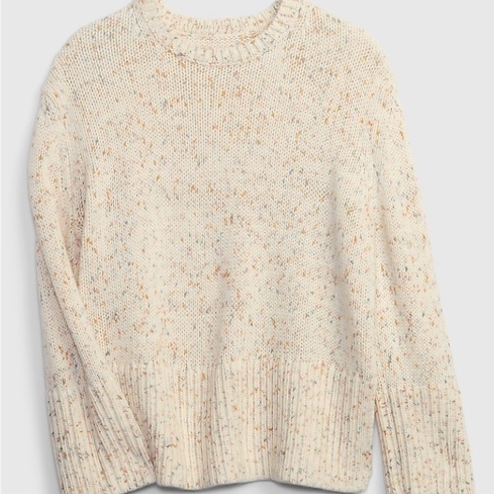 Cozy and cute birthday cake confetti sweater with split hem sz sm
